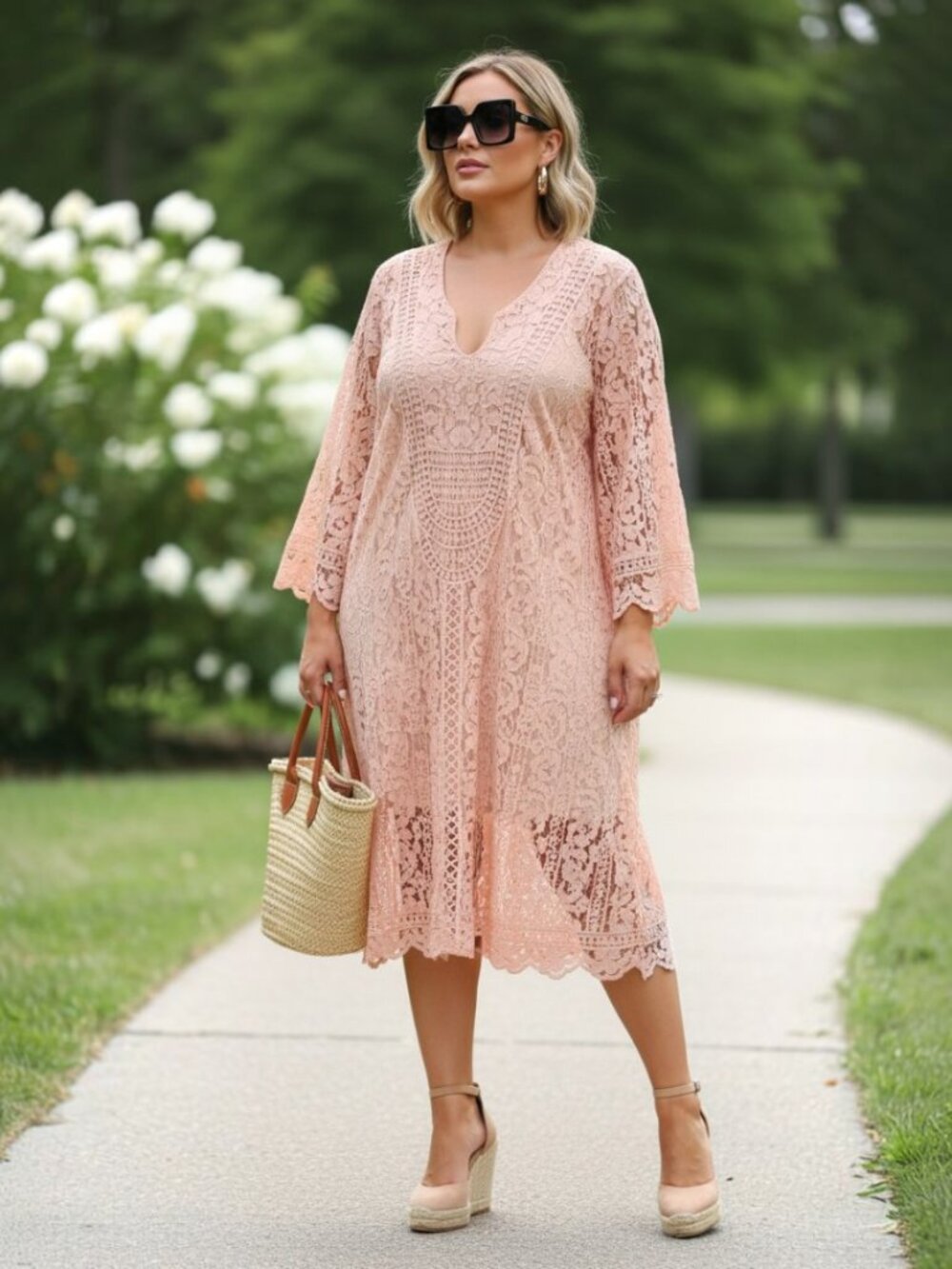 Eyeshadow Lace Maxi Dress Size 3X NWT